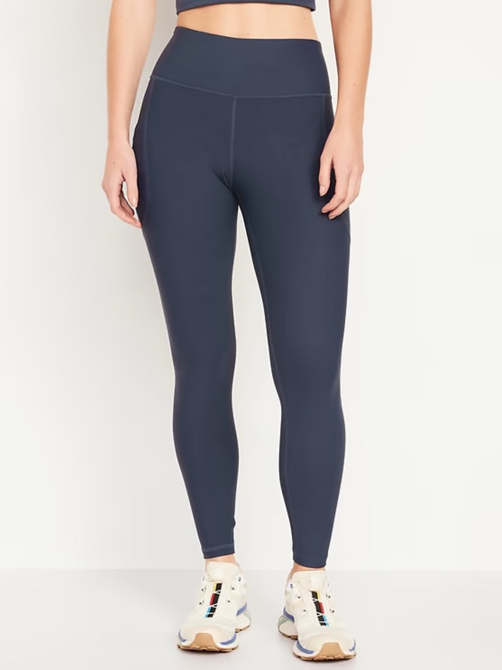NWT Old Navy Powersoft High Rise Active 7/8 Ankle Pockey Leggings Dusk Navy Sz M